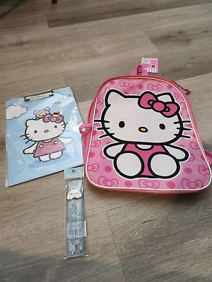 HELLO KITTY BACKPACK WITH CLIPBOARD AND RULER!